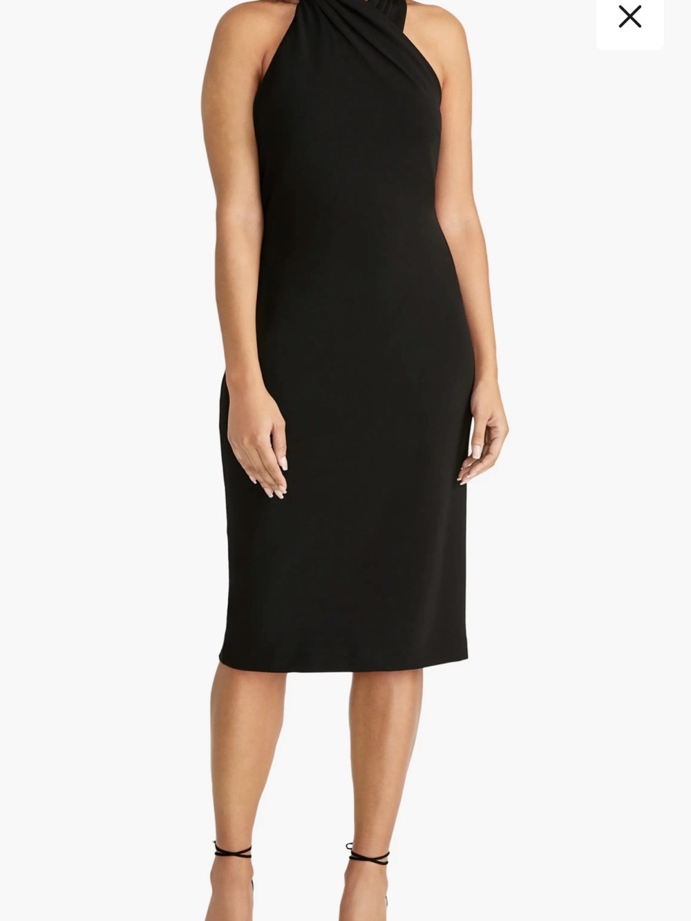 RACHEL Rachel Roy Black Twist-Neck Midi Dress